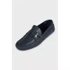 Men's leather loafers with logo