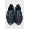 Men's leather loafers with logo