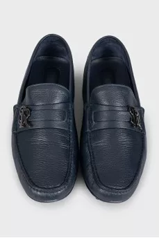 Men's leather loafers with logo