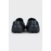 Men's leather loafers with logo