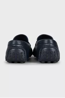 Men's leather loafers with logo