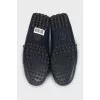 Men's leather loafers with logo