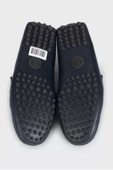Men's leather loafers with logo