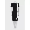 Black fitted dress with contrasting frill
