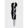 Black fitted dress with contrasting frill