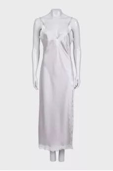 Gray maxi dress decorated with lace