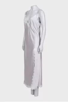 Gray maxi dress decorated with lace