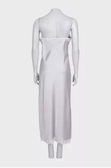 Gray maxi dress decorated with lace