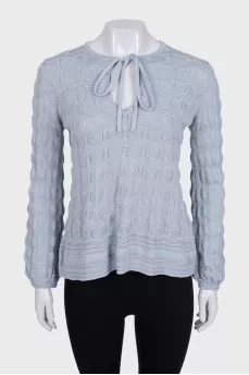 Set of a jumper and cardigan in gray