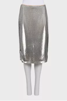 Silver sequin skirt