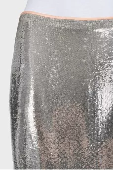 Silver sequin skirt