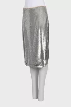 Silver sequin skirt
