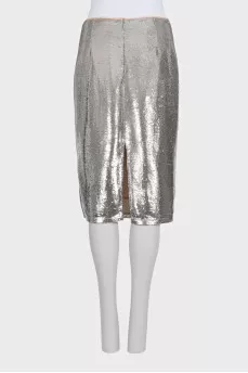 Silver sequin skirt