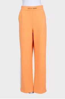 Wide-leg sports trousers with stripes