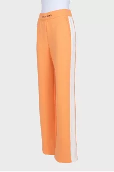 Wide-leg sports trousers with stripes