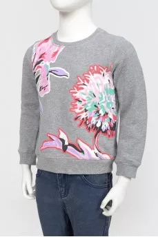 Children's sweatshirt with floral print