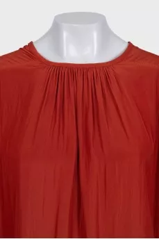 Orange gathered dress