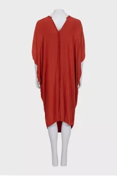 Orange gathered dress