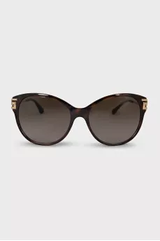 Brown sunglasses decorated with rhinestones