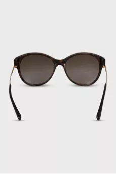 Brown sunglasses decorated with rhinestones
