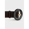 Wide brown suede belt