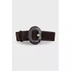 Wide brown suede belt