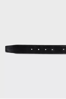 Double-sided black belt with gold buckle