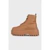 Коричневые ботинки из кожи на массивной подошве