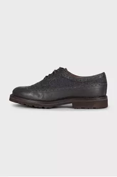 Men's brown leather brogues with perforations