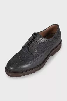 Men's brown leather brogues with perforations