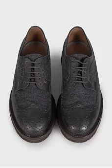 Men's brown leather brogues with perforations
