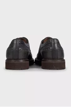 Men's brown leather brogues with perforations