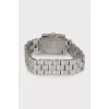 Wristwatch with a silver bracelet