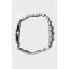 Wristwatch with a silver bracelet