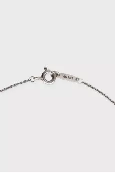Silver chain with enamel pendant