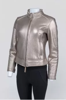 Sheepskin coat in silver color