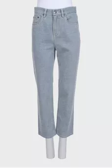 Light blue high-waist jeans