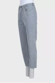 Light blue high-waist jeans