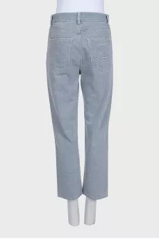 Light blue high-waist jeans
