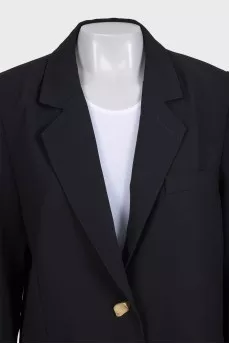 Black jacket with shaped buttons