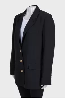 Black jacket with shaped buttons