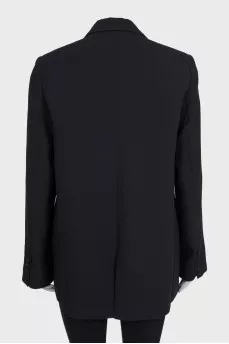 Black jacket with shaped buttons