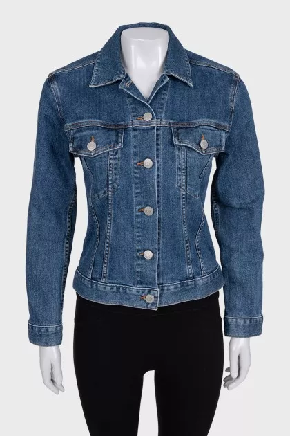 Denim jacket with signature embroidery