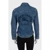 Denim jacket with signature embroidery