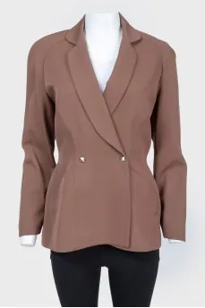 A fitted brown jacket