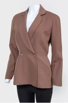 A fitted brown jacket