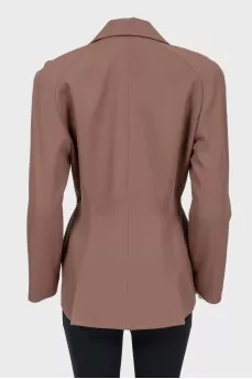 A fitted brown jacket