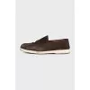 Men's brown suede loafers