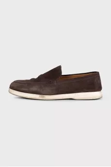 Men's brown suede loafers