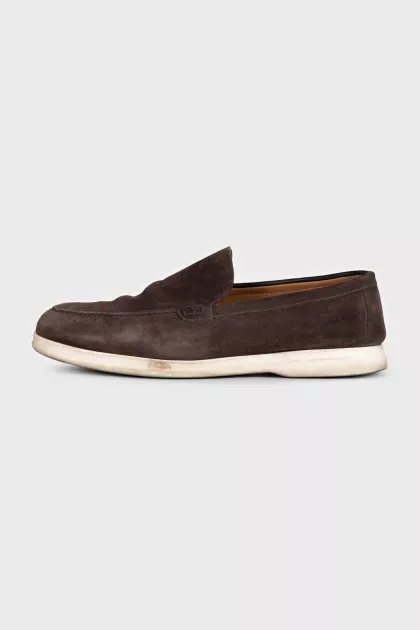 Men's brown suede loafers